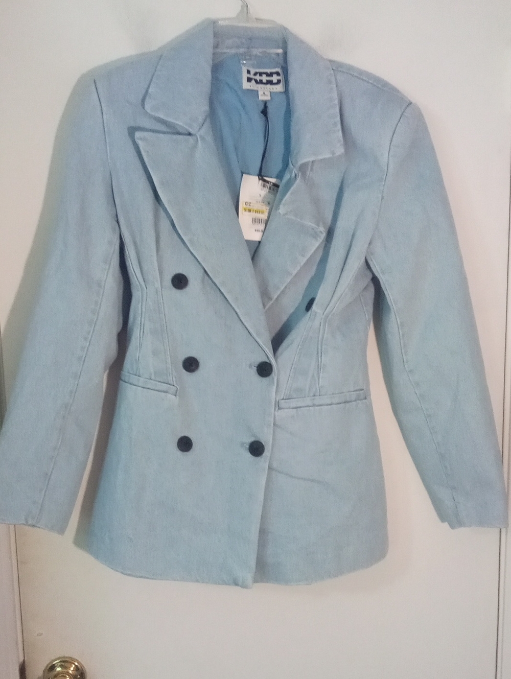 * KBB By Kahlana Light Blue Double-Breasted Blazer Jacket NWT $65